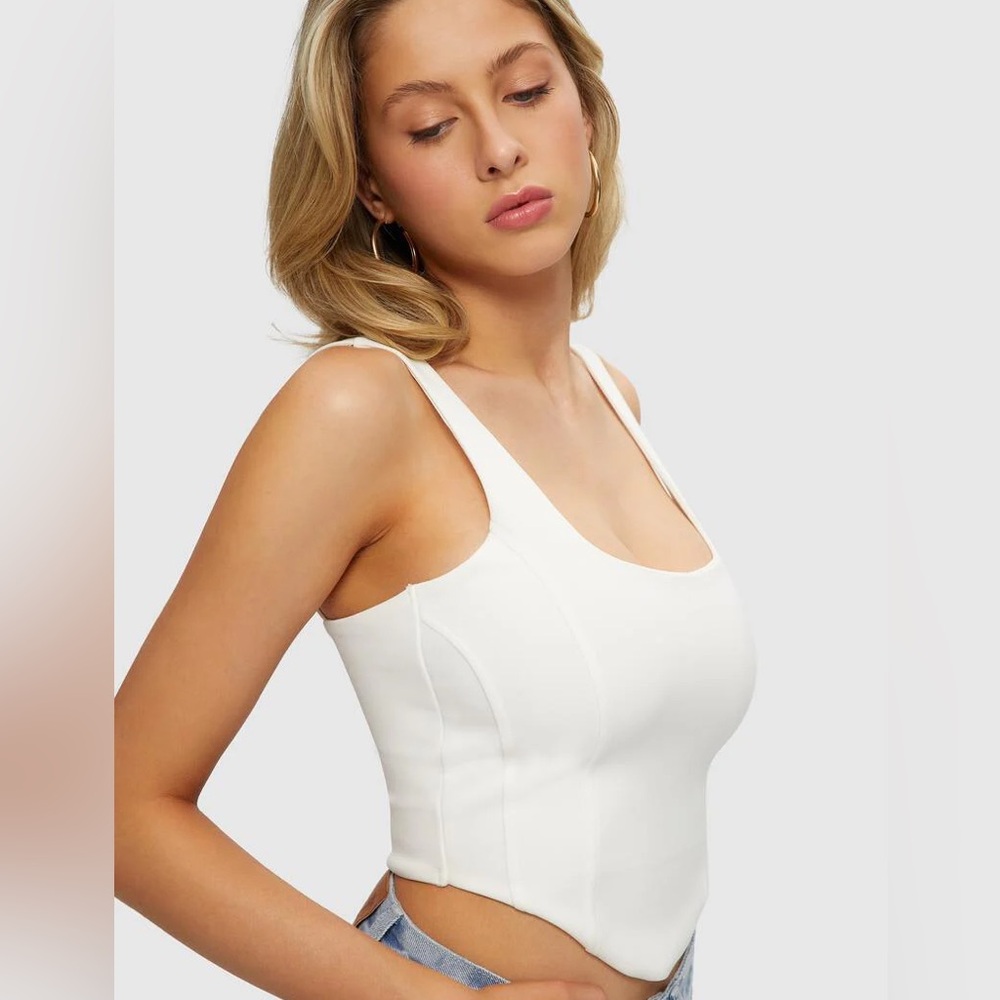 White Bustier Tank